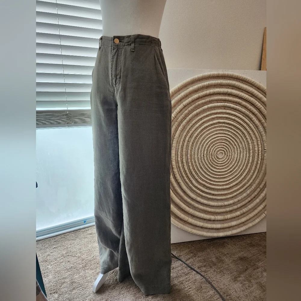 L'Agence Bria High waist wide leg linen pants Sz.26 - Picture 3 of 6